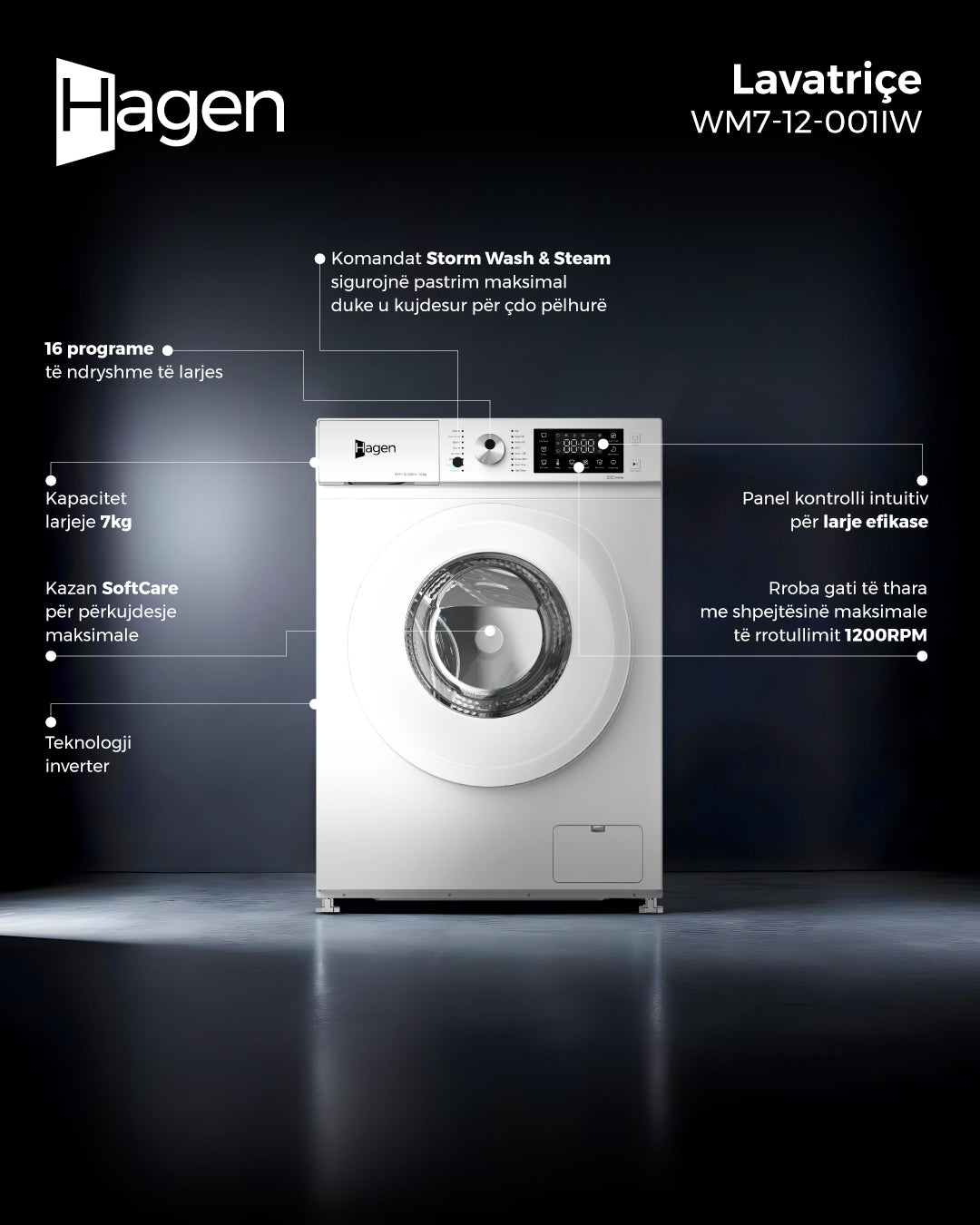 LAVATRIÇE HAGEN WM7-12-001IW 7KG