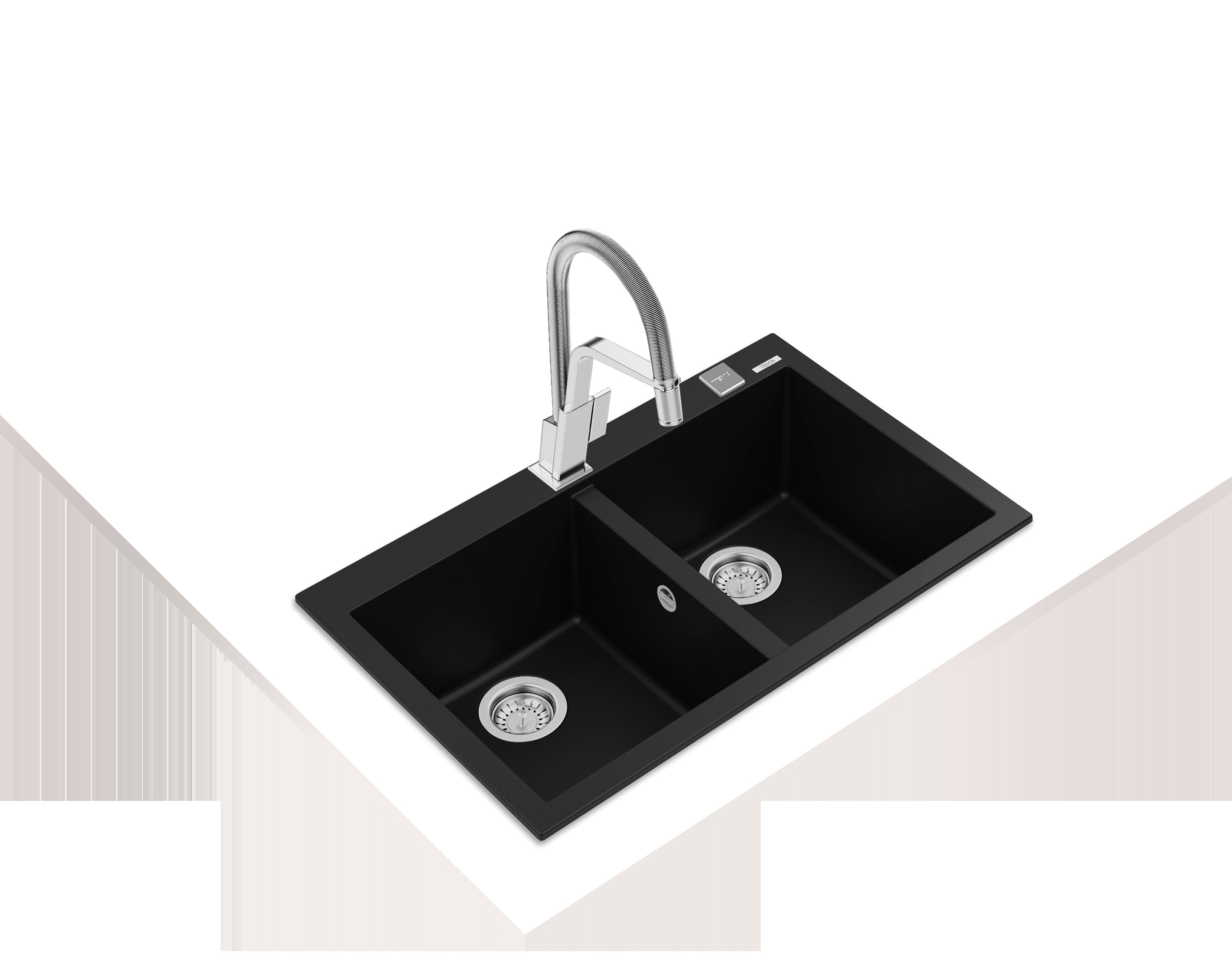 LAVAPJATE GRANITI TEKA FORSQUARE 2B 790 TG Black