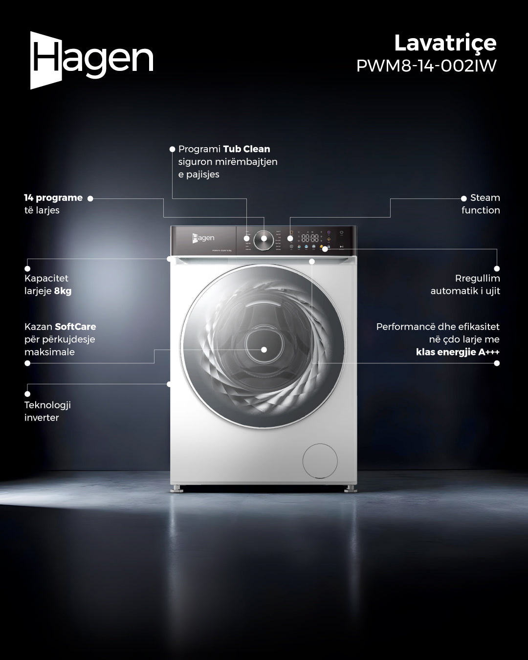 LAVATRIÇE HAGEN PWM8-14-002IW 8KG