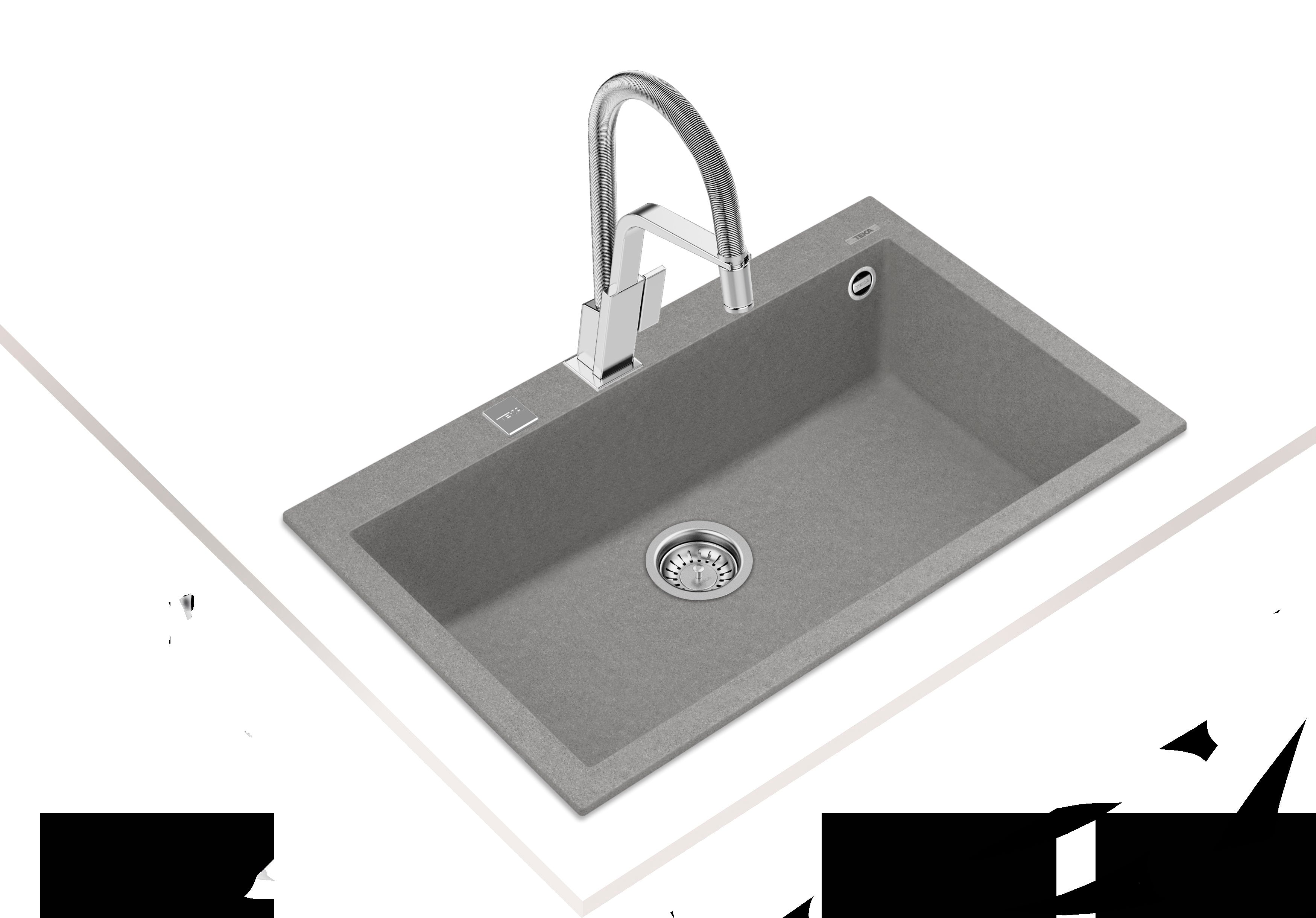 LAVAPJATE GRANITI TEKA FORSQUARE 72.40 TG Stone grey