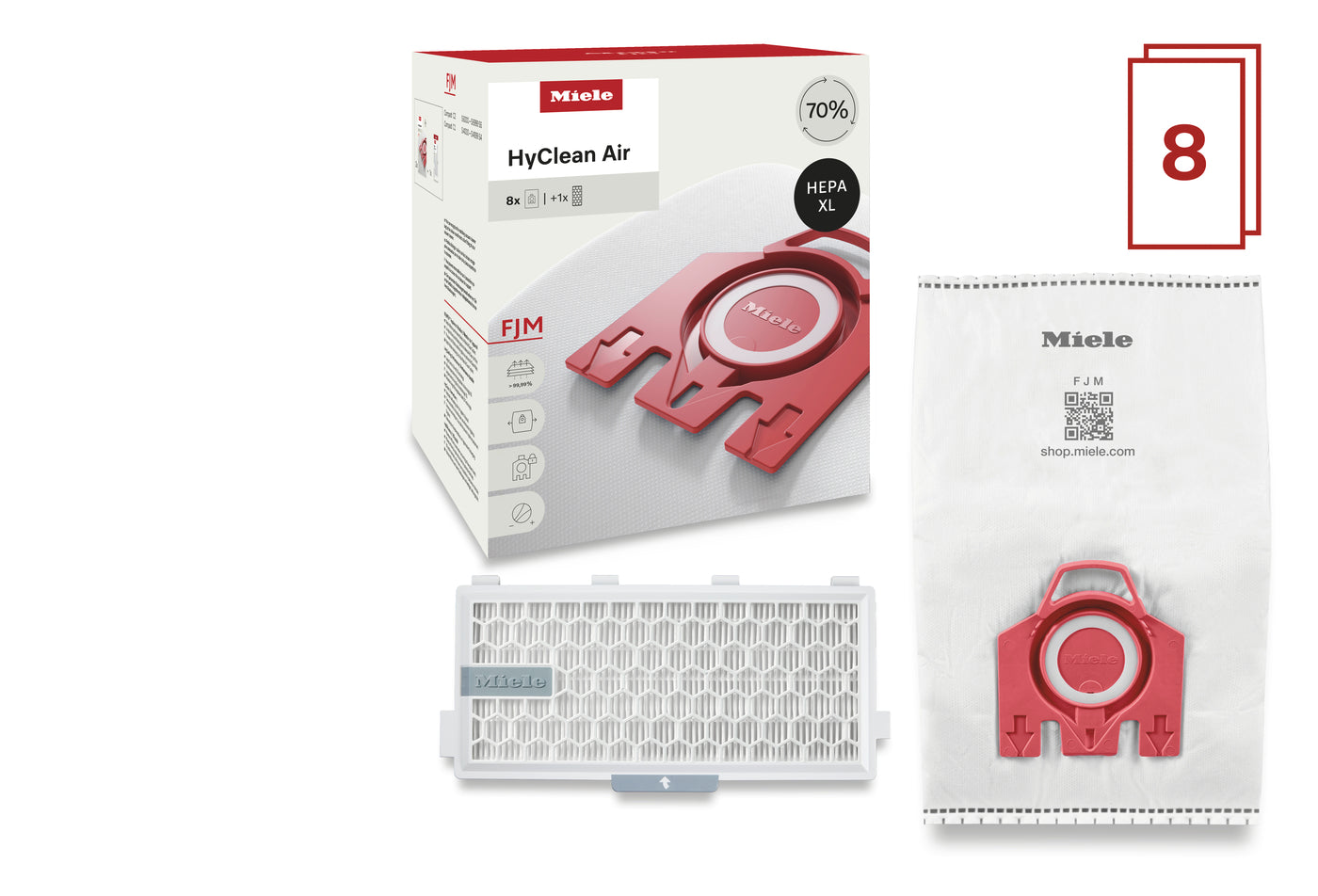 Qese Fshese Miele FJM HYCLEAN ALLERGY XL + HA50